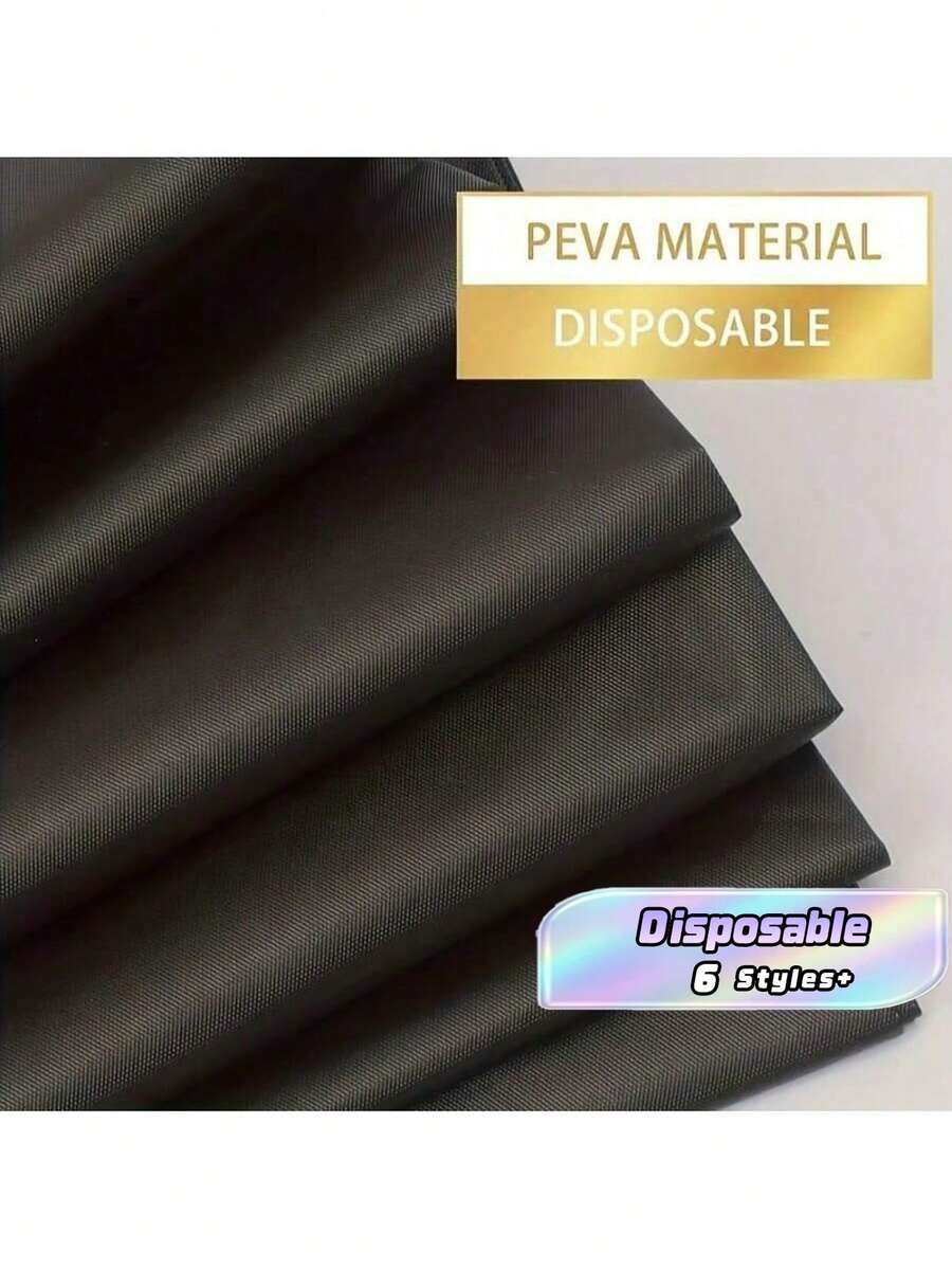 6 Pieces Elegant Disposable Black Tablecloth, Machine Woven, Perfect For Weddings, Bridal Showers, Birthdays, And General Gatherings. Easy To Clean Indoor Plastic Cover - Multicolor - View 1