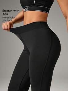 OutZeal Quần legging thể thao nữ màu đen, mềm mại như bơ, ống loe, thích hợp cho leo núi, tập gym, hoạt động thể thao. - màu đen - Xem 4