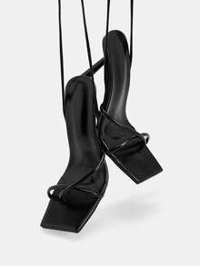 Glitzique Fashionable And Elegant Women's Strap High Heel Sandals - Black - View 3