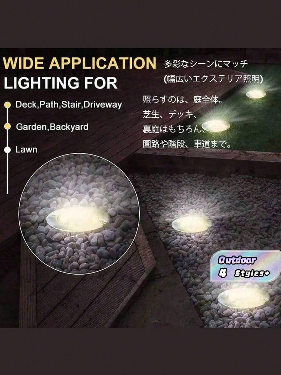 4 Packs / 8 Packs Solar Floor Lights, Solar Garden Lights, 8LED Upgraded Outdoor Garden Bright Floor Lights,300mAh Battery IP44 Solar Plug-In Landscape Lights, Suitable For Roads, Courtyards, Decks, Lawns, Terraces, And Sidewalks