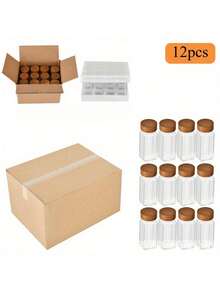 1/12/24pcs 4oz Square Rosewood Spice Jars With Glass Spice Containers And Lids, Suitable For Home Organization, Kitchen Storage And Food Supply, Spice Jars, Household Kitchen Utensils - Multicolor - View 5
