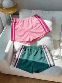SHEIN 2 piezas Conjunto de ropa casual de unicolor tejido para niña bebé - Multicolor - Ver 3