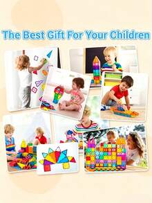 MINKOJA Magnetic Blocks, 40/64/100PCS Building Blocks, Magnets Building Set, STEM Construction Stacking Blocks & Montessori Learning Toy Gift For Kids Boys And Girls Preschool Kindergarden Toy, Mix Colors(Suitable For Ages 3+) - Multicolor - View 3