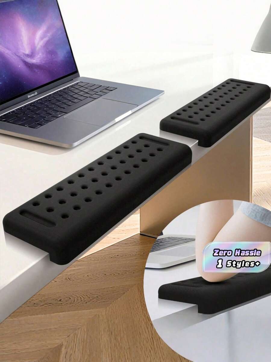 2 buah Bantalan Siku Meja Berbentuk L, Sandaran Siku Busa Memori, Bantalan Tepi Meja, Desain Ergonomis Anti Selip untuk Meredakan Tekanan pada Pergelangan Tangan, Telapak Tangan, dan Lengan Bawah, Dukungan Nyaman untuk Meja Kerja Kantor dan Rumah, Aksesori Ideal untuk Mengetik dalam Waktu Lama, Penting untuk Kantor Rumah, Juga Cocok Sebagai Hadiah Natal - View 1