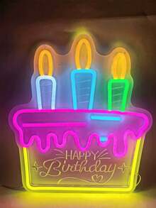 1Pc Neon LED Sign USB Operated Decorative Light, Suitable For Party, Bedroom, Room, Birthday, Wall - Multicolor - View 16