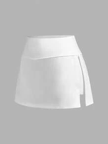 SHEIN EZwear Bộ 2 chiếc váy ngắn dệt kim đen trắng kiểu dáng thường ngày - Nhiều màu - Xem 4