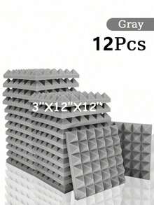 SHEIN 金字塔吸音泡沫 6-48 块 12 英寸 X 12 英寸 X 3 英寸 / 12 英寸 X 12 英寸 X 2 英寸 / 12 英寸 X 12 英寸 X 1.18 英寸 吸音板 8 色高密度声学处理泡沫 工作室隔音海绵垫 家居装修 - 彩色 - 查看 68