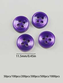 50/100/200/300/500/1000 Pcs Buttons - Dark Purple Vintage Round Buttons For DIY Projects, Shirts, Sewing, Small Accessories (E.G., Wallets) And DIY Wallet Making. - Deep Purple - View 3