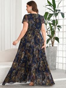 SHEIN Clasi Đầm hoa thanh lịch dành cho nữ cỡ lớn, đầm dự tiệc cưới mùa hè. - Nhiều màu - Xem 3