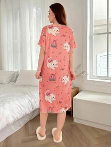 SHEIN 140克牛奶丝数码印花女士睡衣 - 彩色 - 查看 2