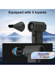 140,000 RPM Turbo Fan Blower, Powerful Airflow, 3-Speed Adjustable Electric Duster, 52m/S Wind Speed, Brushless Motor Handheld Duct, High-Performance Automotive Cyclone Turbine, Air Cushion Inflation, Pet Dryer, BBQ Blower - Multicolor - View 2