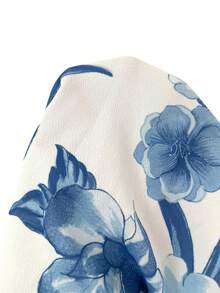 Ellevyn Women's Floral Print Dress And Solid Color Pleated Cardigan Casual Daily Outfit Set - Baby Blue - View 8