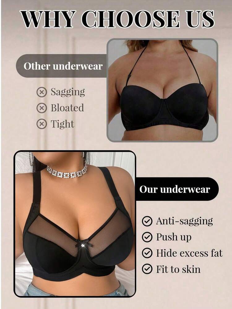 DesireSculpt Áo ngực không gọng cỡ lớn - màu đen - Xem 3