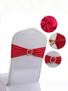 10 Pieces Set Of Spandex Chair Waistband, Bowknot Waistband, Premium Elastic Chair Cover With Buckle Slider, Elastic Chair Strap Suitable For Wedding And Event Decoration, Banquet Decoration, Chair Bow Chair Decoration, Decorative Chair Cover, Chair Back Cover - Multicolor - View 13