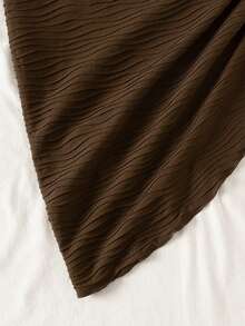 Swim Vcay Women's Summer Beach Cover-Up Dress Sexy Solid Color Holiday Beach Knotted Side Cover-Up Dress - Brown - View 5