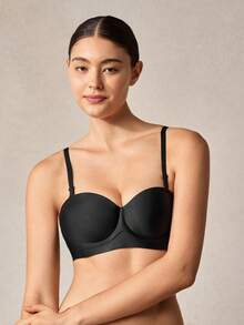 Veilyse 2pcs Wireless, Seamless, Push Up, Backless Bra, Lingerie - Multicolor - View 3