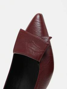 Bholvia Women Pointed Toe Stiletto Heel Short Pumps, Versatile Office Work Shoes For Spring Autumn,Elegant,Kitten Heels - Burgundy - View 8