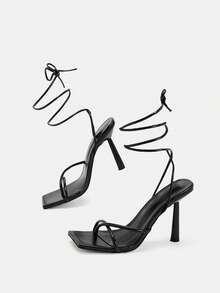 Glitzique Fashionable And Elegant Women's Strap High Heel Sandals - Black - View 6