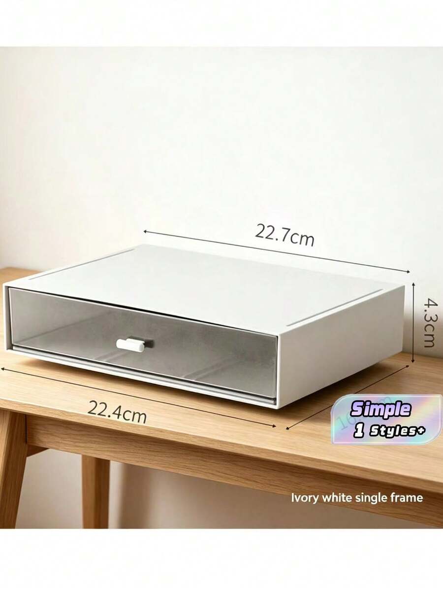 1 pieza Organizador de bolsitas de té, Caja de té apilable con 1 cajón, Soporte de bolsitas de té de plástico para la cocina, despensa, armario, encimera, Organizadores y almacenamiento de cocina multifuncionales, Organizador del hogar - Blanco 1 cuadrícula - Ver 1