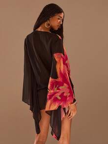 Opulessa Women's Printed Mini Chiffon Dress, Suitable For Spring/Summer Vacation,Dresses For Women Summer - Black - View 2
