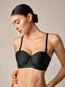 Veilyse 2pcs Wireless, Seamless, Push Up, Backless Bra, Lingerie - Multicolor - View 1
