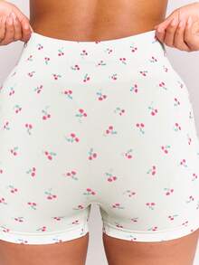 Musera Sport 樱桃印花无缝高腰塑形运动健身健身房可爱普拉提日常 - 白色 - 查看 5