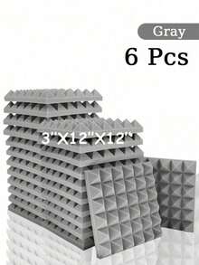 SHEIN 金字塔吸音泡沫 6-48 块 12 英寸 X 12 英寸 X 3 英寸 / 12 英寸 X 12 英寸 X 2 英寸 / 12 英寸 X 12 英寸 X 1.18 英寸 吸音板 8 色高密度声学处理泡沫 工作室隔音海绵垫 家居装修 - 彩色 - 查看 24