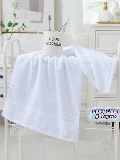 1pc/2PC (Khăn tắm + Khăn giặt), Thiết kế sọc, Độ dày, Thấm hút, Mềm mại, Thân thiện với làn da, Khăn mặt và Khăn tắm trong nhà