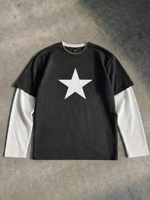 SWAVVY Men's Printed Long Sleeve T-Shirt - Grey - View 5