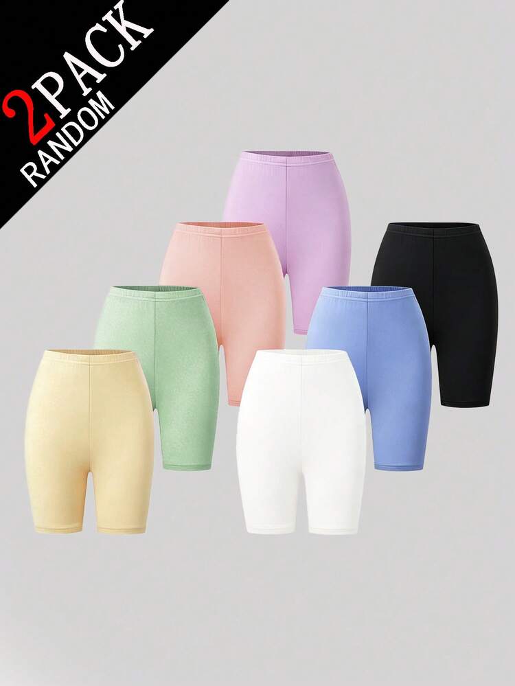 Bộ quần legging trơn màu cho bé gái, 7 món (bao gồm 2 món ngẫu nhiên), với các màu hồng nhạt, xanh da trời, trắng, đen, đỏ hồng, tím, màu da và nhiều màu khác. Chất liệu polyester nhẹ, mềm mại, tạo cảm giác thoải mái khi mặc. - Nhiều màu - Xem 3