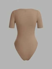 SHEIN BASICS 3件套休闲纯色针织圆领短袖连体衣（女款） - 彩色 - 查看 4