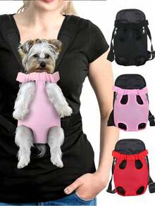 1pc Creative Fashionable Personalized Design Sturdy Pet Carrier Size Runs Small Suitable For Small Dogs And Cats Christmas For Holiday Gift Giving - Black - View 1