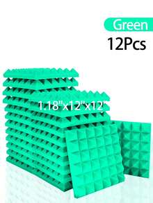 SHEIN 金字塔吸音泡沫 6-48 块 12 英寸 X 12 英寸 X 3 英寸 / 12 英寸 X 12 英寸 X 2 英寸 / 12 英寸 X 12 英寸 X 1.18 英寸 吸音板 8 色高密度声学处理泡沫 工作室隔音海绵垫 家居装修 - 彩色 - 查看 34