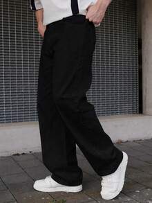 LEOGASHI LEOGASHI 1件 Infinite Jeans 男士休闲直筒牛仔裤，高品质品牌，舒适休闲，适合外出穿着（不含腰带和配饰） - 黑色 - 查看 6