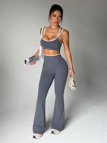 SHEIN Dewbera Women Sports Sets - Dark Grey - View 7