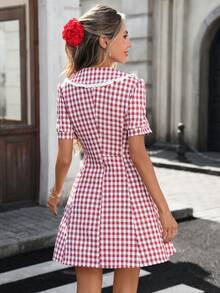 SHEIN PariChic 女士前系带格子休闲短裙 - 彩色 - 查看 2