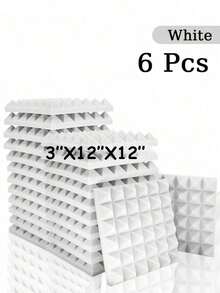 SHEIN 金字塔吸音泡沫 6-48 块 12 英寸 X 12 英寸 X 3 英寸 / 12 英寸 X 12 英寸 X 2 英寸 / 12 英寸 X 12 英寸 X 1.18 英寸 吸音板 8 色高密度声学处理泡沫 工作室隔音海绵垫 家居装修 - 彩色 - 查看 71