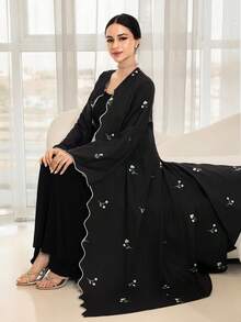 Yasmyna Áo choàng Abaya - màu đen - Xem 1