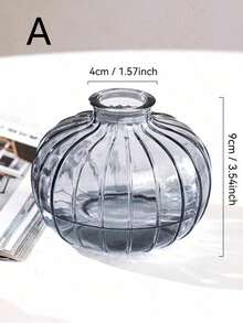 Creative Mini Hydroponic Glass Flower Vase For Green Plants And Fresh Flowers Table Decoration - Grey - View 10