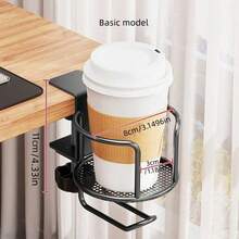 Bộ 1 giá đỡ cốc cố định, chống trượt, kệ gấp gọn tiết kiệm không gian bàn làm việc, phụ kiện phòng tắm và dụng cụ nhà tắm được lắp đặt ở bên hông văn phòng, không gian trong nhà và phòng học. - Màu đen - Xem 10