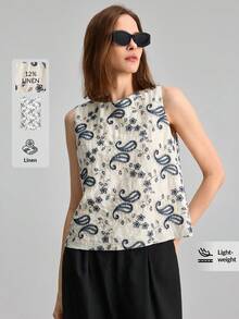 Ontre 女士舒适米色面料修身版型，特殊剪裁，黑白撞色饰边，四季皆宜，现代都市休闲商务装，低调复古风，高品质办公服饰，机场时尚，高端海滩/度假装，波西米亚风，乡村音乐节西部风情，优质面料舒适女士T恤 - 杏色 - 查看 4