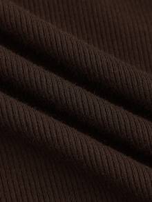 SHEIN EZwear Plus Size Brown Knit Sleeveless Dress Date Night Rave Summer Sexy - Chocolate Brown - View 4