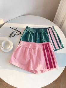 SHEIN 2 piezas Conjunto de ropa casual de unicolor tejido para niña bebé - Multicolor - Ver 6