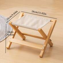 Cirelle 1pc Portable Outdoor Camping Chair - Beechwood, Fishing Chair, Picnic And Leisure Folding Stool, Suitable For Various Scenarios Including Outdoors, Home, And Terrace. - Multicolor - View 4