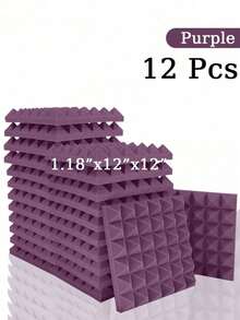 SHEIN 金字塔吸音泡沫 6-48 块 12 英寸 X 12 英寸 X 3 英寸 / 12 英寸 X 12 英寸 X 2 英寸 / 12 英寸 X 12 英寸 X 1.18 英寸 吸音板 8 色高密度声学处理泡沫 工作室隔音海绵垫 家居装修 - 彩色 - 查看 41
