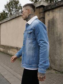 Artur Kramer Áo khoác denim dài tay kiểu Mỹ cổ điển dành cho nam, thích hợp cho mùa thu. - Rửa trung bình - Xem 5