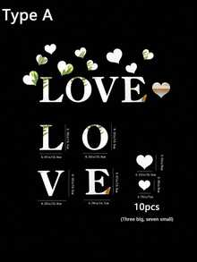Hình dán tường 3D bằng acrylic có khẩu hiệu để trang trí tường - Hoàn hảo cho Ngày Valentine, đám cưới, quà tặng sinh nhật, trang trí hành lang và lối vào. - Bạc sáng - Xem 10