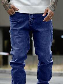 Devon Thys Quần Jeans Ôm Vừa Túi Giặt Cao Cấp Cổ Điển Cho Nam Trưởng Thành - Rửa tối - Xem 4
