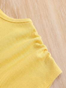 SHEIN 3件套少女针织纯色立领修身休闲短款背心套装 - 彩色 - 查看 3