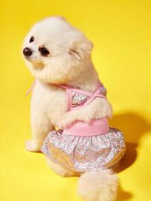 PETSIN 性感小型犬抹胸连衣裙，配有可调节肩带，狗狗比基尼套装，美人鱼设计师沙滩裙，狗狗趣味夏季服装 - 彩色 - 查看 7